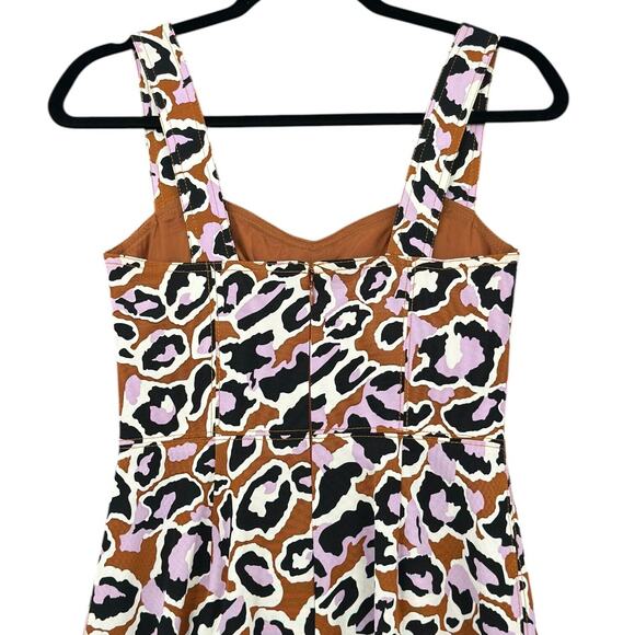 J Crew Leopard Print Contrast Stitch Sheath Wiggle Dress Stretch Women 00 - Picture 3 of 10